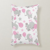 Patroon van olifanten, luifantennepalen - Roze gri Accent Kussen (Voorkant(Verticaal))