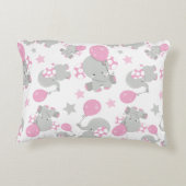 Patroon van olifanten, luifantennepalen - Roze gri Accent Kussen (Achterkant)
