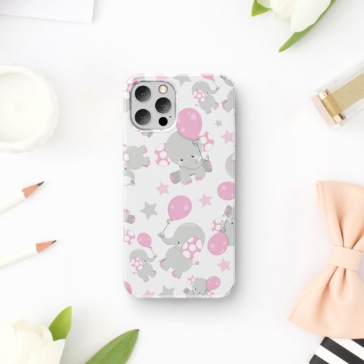 Patroon van olifanten, luifantennepalen - Roze gri Case-Mate iPhone Case