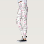 Patroon van olifanten, luifantennepalen - Roze gri Leggings (Links)