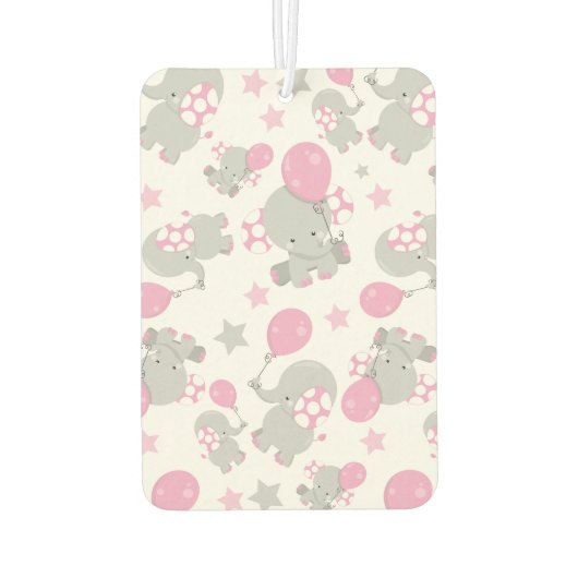 Patroon van olifanten, luifantennepalen - Roze gri Luchtverfrisser (Achterkant)