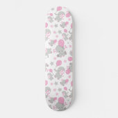 Patroon van olifanten, luifantennepalen - Roze gri Persoonlijk Skateboard (Voorkant)