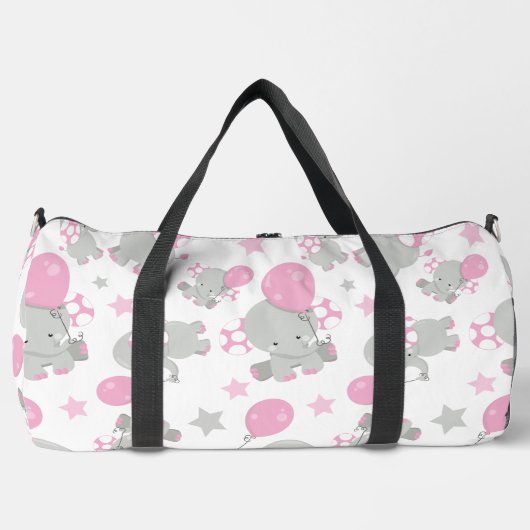 Patroon van olifanten, luifantennepalen - Roze gri Plunjezak (Voorkant)