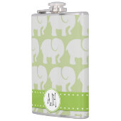 Patroon van olifanten, olifantenpatroon, monogram heupfles (Links)