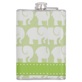 Patroon van olifanten, olifantenpatroon, monogram heupfles (Achterkant)