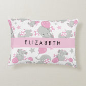 Patroon van olifanten, schattige olifanten, Jouw n Accent Kussen (Achterkant)