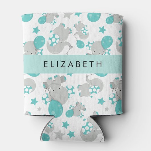 Patroon van olifanten, schattige olifanten, Jouw n Blikjeskoeler (Achterkant)