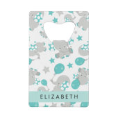 Patroon van olifanten, schattige olifanten, Jouw n Creditkaart Flessenopener (Voorkant)