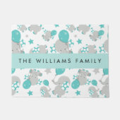 Patroon van olifanten, schattige olifanten, Jouw n Deurmat (Voorkant)