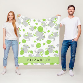 Patroon van olifanten, schattige olifanten, Jouw n Fleece Deken