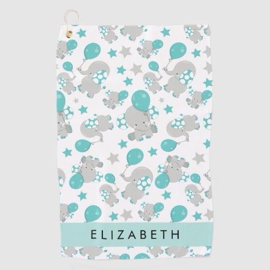 Patroon van olifanten, schattige olifanten, Jouw n Golfhanddoek (Voorkant)