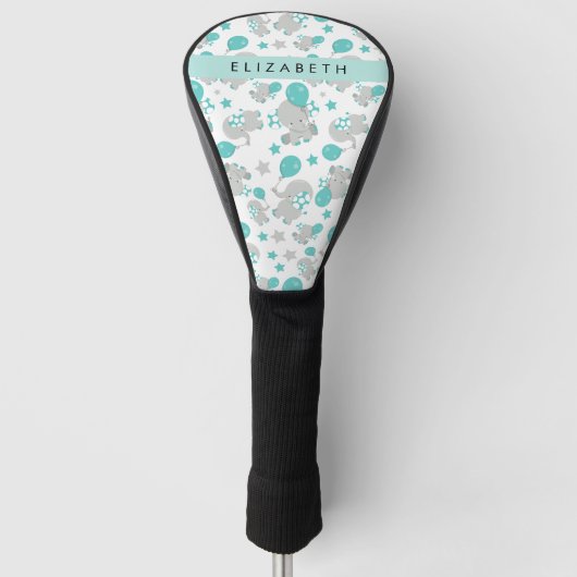 Patroon van olifanten, schattige olifanten, Jouw n Golfheadcover (Voorkant)