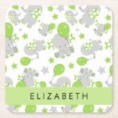 Patroon van olifanten, schattige olifanten, Jouw n Kartonnen Onderzetters (Voorkant)