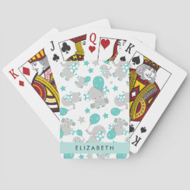 Patroon van olifanten, schattige olifanten, Jouw n Pokerkaarten
