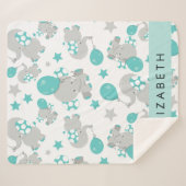 Patroon van olifanten, schattige olifanten, Jouw n Sherpa Deken (Voorkant (horizontaal))