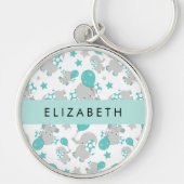 Patroon van olifanten, schattige olifanten, Jouw n Sleutelhanger (Voorkant)