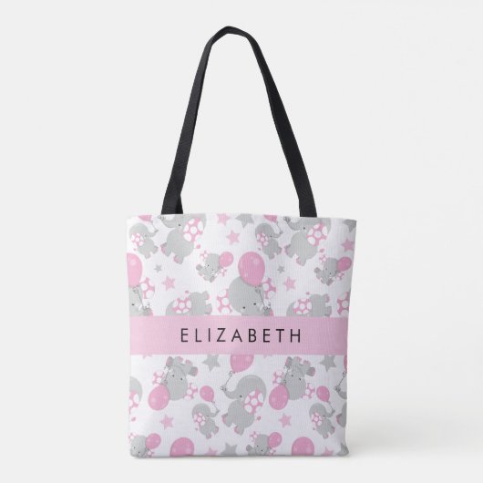 Patroon van olifanten, schattige olifanten, Jouw n Tote Bag (Achterkant)