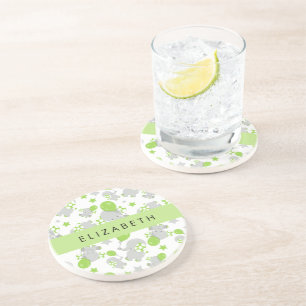 Patroon van olifanten, schattige olifanten, Jouw n Zandsteen Onderzetter