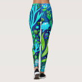 patroon van onderzeese zeeen planten leggings (Achterkant)