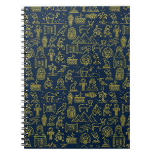 patroon van oude Egyptische letters wordt herhaald Notitieboek