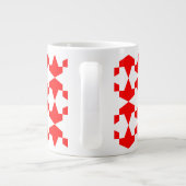 Patroon van oude rode en witte moslimzoogdieren grote koffiekop (Achterkant)