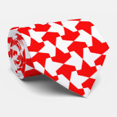Patroon van oude rode en witte moslimzoogdieren stropdas (Opgerold)