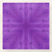 patroon van Paars hout Glazen Onderzetter (Voorkant)