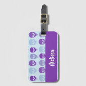 patroon van Paarse en blauwe smeltschedels Bagagelabel (Voorkant (verticaal))