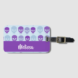 patroon van Paarse en blauwe smeltschedels Bagagelabel
