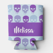 patroon van Paarse en blauwe smeltschedels Blikjeskoeler (Achterkant)