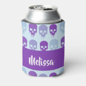 patroon van Paarse en blauwe smeltschedels Blikjeskoeler (Blikje Achterkant)