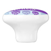 patroon van Paarse en blauwe smeltschedels Keramische Knop (Zijkant)