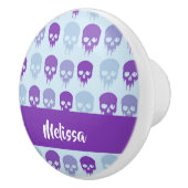 patroon van Paarse en blauwe smeltschedels Keramische Knop (Rechts)