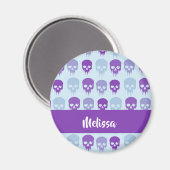 patroon van Paarse en blauwe smeltschedels Magneet (Voorkant / Achterkant)