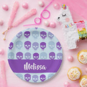 patroon van Paarse en blauwe smeltschedels Papieren Bordje (Feest)