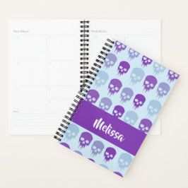 patroon van Paarse en blauwe smeltschedels Planner