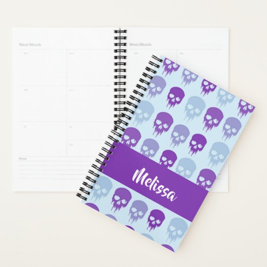 patroon van Paarse en blauwe smeltschedels Planner (Display)