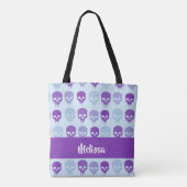 patroon van Paarse en blauwe smeltschedels Tote Bag (Achterkant)