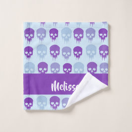 patroon van Paarse en blauwe smeltschedels Washandje