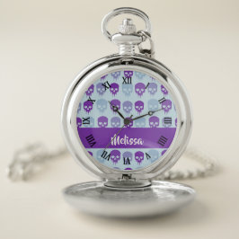 patroon van Paarse en blauwe smeltschedels Zakhorloge