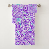 patroon van Paarse en turkooispaisley Bad Handdoek (Insitu)