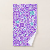 patroon van Paarse en turkooispaisley Bad Handdoek (Handdoek)