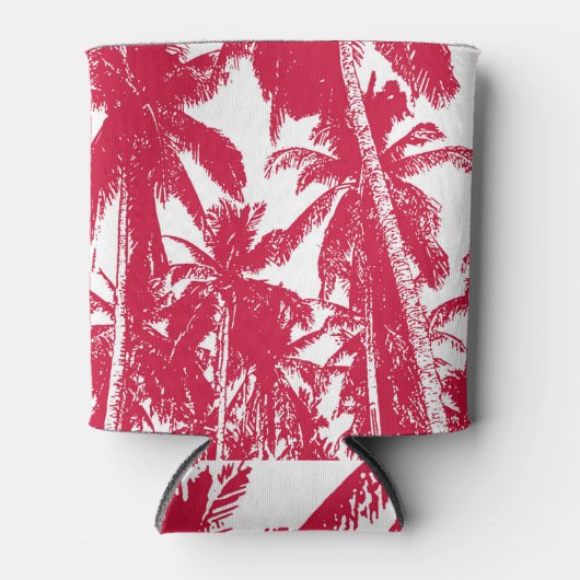 Patroon van palmbomen in een geremd ontwerp blikjeskoeler (Voorkant)