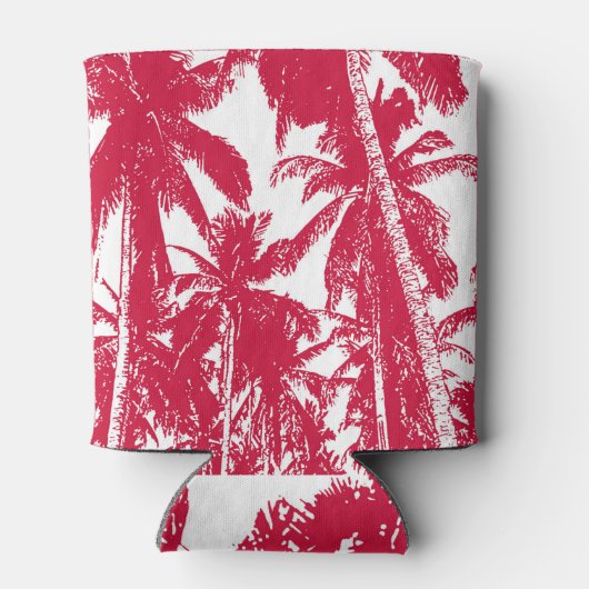 Patroon van palmbomen in een geremd ontwerp blikjeskoeler (Achterkant)