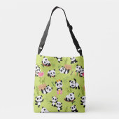 Patroon van Panda 3 Crossbody Tas (Achterkant)