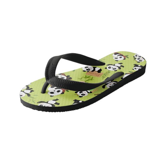 Patroon van Panda 3 Kinder Teenslippers (Schuin)