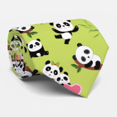 Patroon van Panda 3 Stropdas (Opgerold)