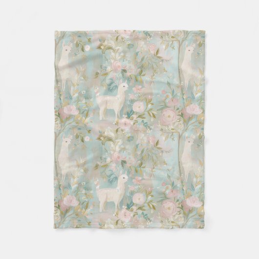 Patroon van Pastel Lama Fleece Deken (Voorkant)