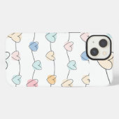 Patroon van pastelhartsstrings | Schattigee minima iPhone Hoesje (Achterkant horizontaal)