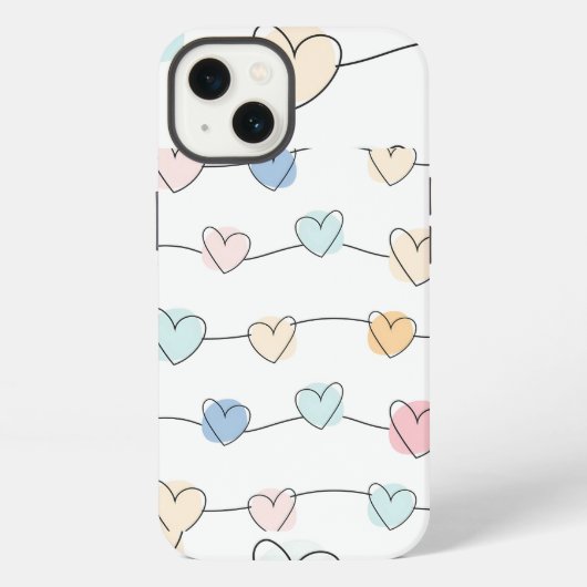 Patroon van pastelhartsstrings | Schattigee minima iPhone Hoesje (Achterkant)